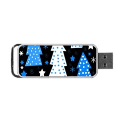 Blue Playful Xmas Portable Usb Flash (two Sides) by Valentinaart