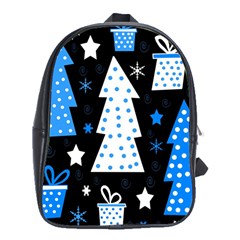 Blue Playful Xmas School Bags (xl)  by Valentinaart