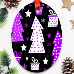 Purple Playful Xmas Ornament (oval) 