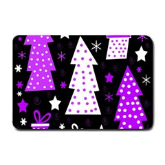 Purple Playful Xmas Small Doormat  by Valentinaart