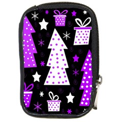 Purple Playful Xmas Compact Camera Cases by Valentinaart