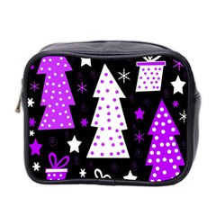 Purple Playful Xmas Mini Toiletries Bag 2-side by Valentinaart