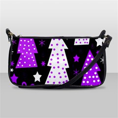 Purple Playful Xmas Shoulder Clutch Bags by Valentinaart