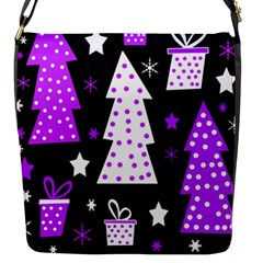 Purple Playful Xmas Flap Messenger Bag (s) by Valentinaart