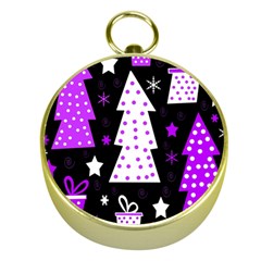 Purple Playful Xmas Gold Compasses by Valentinaart