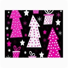 Pink Playful Xmas Small Glasses Cloth by Valentinaart