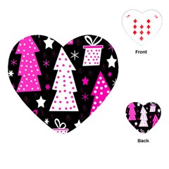 Pink Playful Xmas Playing Cards (heart) 