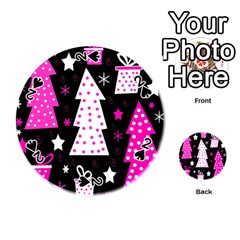 Pink Playful Xmas Playing Cards 54 (round)  by Valentinaart