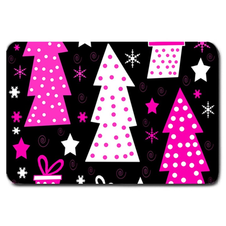 Pink playful Xmas Large Doormat 