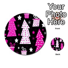 Pink Playful Xmas Multi-purpose Cards (round)  by Valentinaart