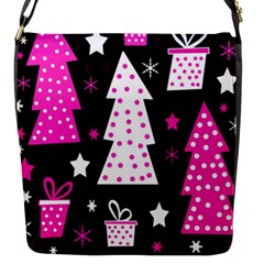 Pink Playful Xmas Flap Messenger Bag (s) by Valentinaart