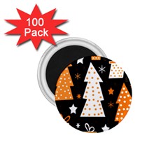 Orange Playful Xmas 1 75  Magnets (100 Pack)  by Valentinaart