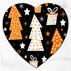 Orange Playful Xmas Jigsaw Puzzle (heart)