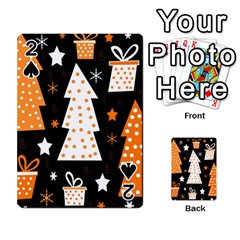 Orange Playful Xmas Playing Cards 54 Designs  by Valentinaart