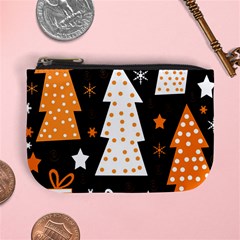 Orange Playful Xmas Mini Coin Purses by Valentinaart