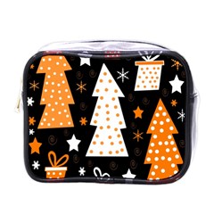 Orange Playful Xmas Mini Toiletries Bags by Valentinaart