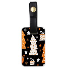 Orange Playful Xmas Luggage Tags (one Side)  by Valentinaart