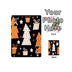 Orange Playful Xmas Playing Cards 54 (mini)  by Valentinaart