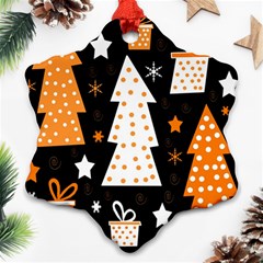 Orange Playful Xmas Ornament (snowflake) 