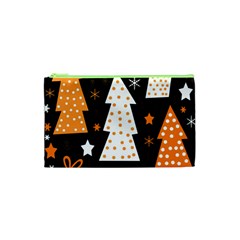 Orange Playful Xmas Cosmetic Bag (xs) by Valentinaart