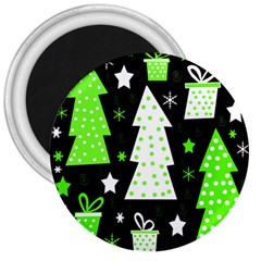 Green Playful Xmas 3  Magnets by Valentinaart