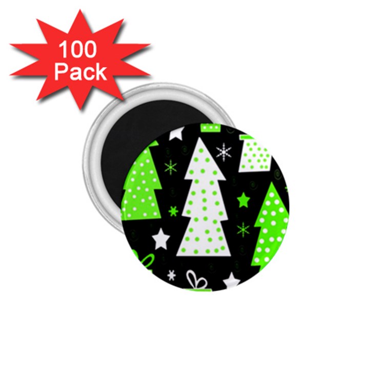 Green Playful Xmas 1.75  Magnets (100 pack) 