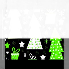 Green Playful Xmas Rectangular Jigsaw Puzzl