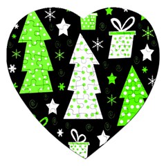 Green Playful Xmas Jigsaw Puzzle (heart)