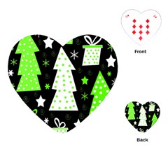 Green Playful Xmas Playing Cards (heart) 