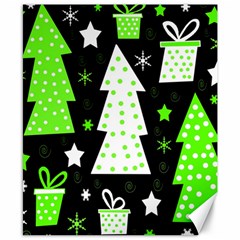 Green Playful Xmas Canvas 8  X 10  by Valentinaart