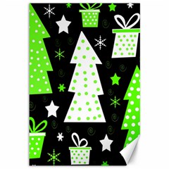 Green Playful Xmas Canvas 12  X 18   by Valentinaart