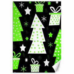 Green Playful Xmas Canvas 20  X 30   by Valentinaart