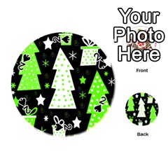 Green Playful Xmas Playing Cards 54 (round) 