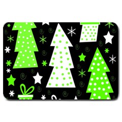 Green Playful Xmas Large Doormat  by Valentinaart