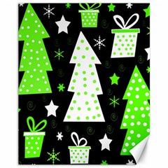 Green Playful Xmas Canvas 11  X 14   by Valentinaart