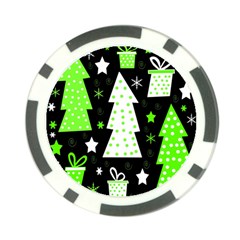 Green Playful Xmas Poker Chip Card Guards by Valentinaart