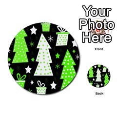 Green Playful Xmas Multi-purpose Cards (round)  by Valentinaart