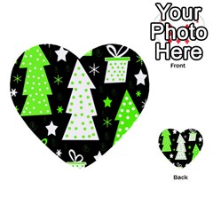 Green Playful Xmas Multi-purpose Cards (heart) 