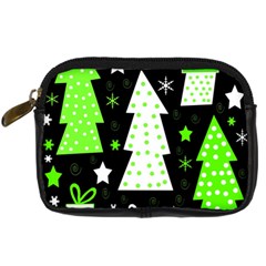 Green Playful Xmas Digital Camera Cases by Valentinaart