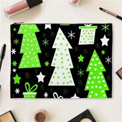 Green Playful Xmas Cosmetic Bag (xl) by Valentinaart