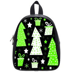 Green Playful Xmas School Bags (small)  by Valentinaart