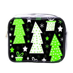 Green Playful Xmas Mini Toiletries Bags by Valentinaart