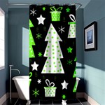 Green Playful Xmas Shower Curtain 36  x 72  (Stall)  Curtain(36 X72 ) - 33.26 x66.24  Curtain(36 X72 )