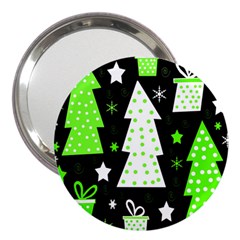 Green Playful Xmas 3  Handbag Mirrors by Valentinaart