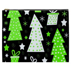 Green Playful Xmas Cosmetic Bag (xxxl)  by Valentinaart