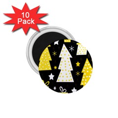 Yellow Playful Xmas 1 75  Magnets (10 Pack)  by Valentinaart