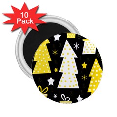 Yellow Playful Xmas 2 25  Magnets (10 Pack)  by Valentinaart