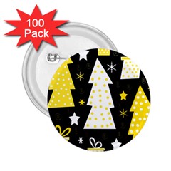 Yellow Playful Xmas 2 25  Buttons (100 Pack)  by Valentinaart