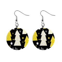 Yellow Playful Xmas Mini Button Earrings by Valentinaart