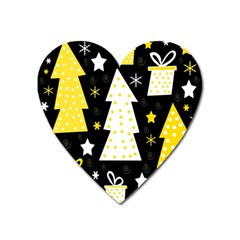 Yellow Playful Xmas Heart Magnet by Valentinaart